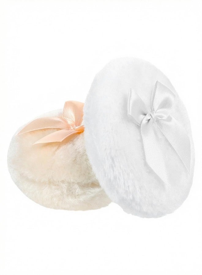 WJIAAA Large Fluffy Puffs for Body Powder, 2Pcs 3.5 Inch Dusting Puff - Image 1