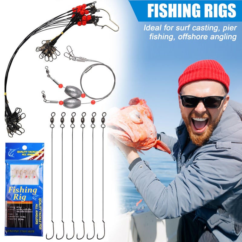 OROOTL Saltwater Fishing Tackle Box, 212pcs Surf Fishing Gear Kit Saltwater Lures Bait Rigs Bucktail Jigs Spoon Crankbait Pyramid Sinkers Hooks Swivels, Perfect Fishermen Gifts - Image 4