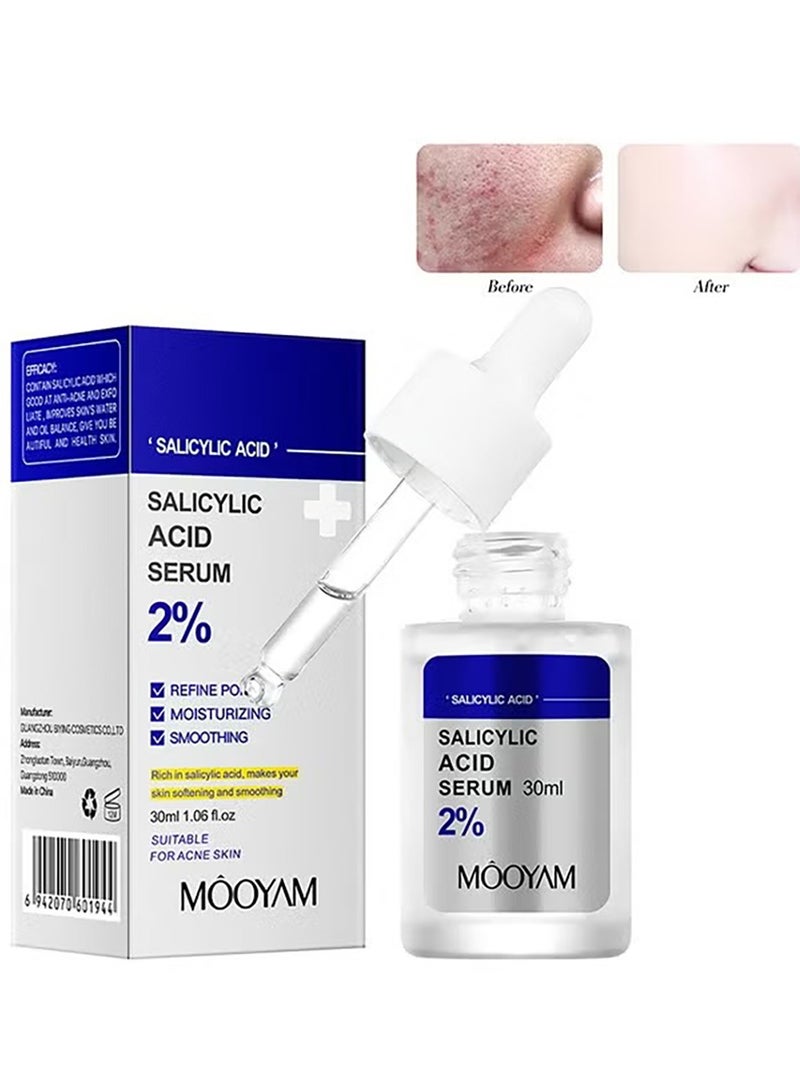 موويام 2٪ سيروم حمض الساليسيليك حمض الساليسيليك 2٪ لعلاج حب الشباب، سيروم حب الشباب للبشرة الدهنية، سيروم مرطب للوجه - Image 1