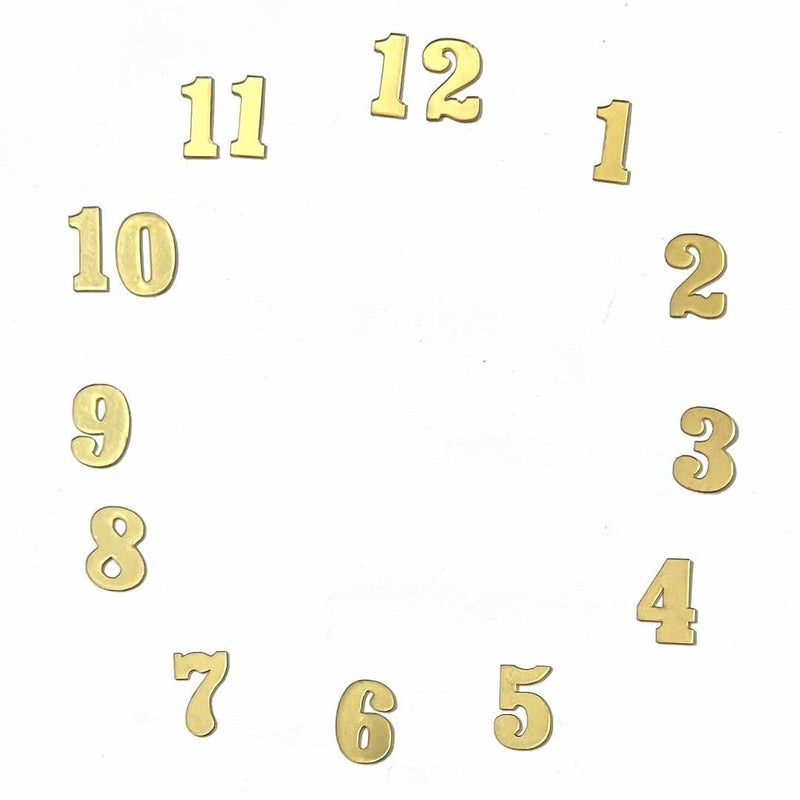 ADIKALA 1 Inch Height 2mm Acrylic Clock Number Set 1-12 for Resin Wall Clock, DIY Art & Craft Clock Accessories (Golden) - Image 3