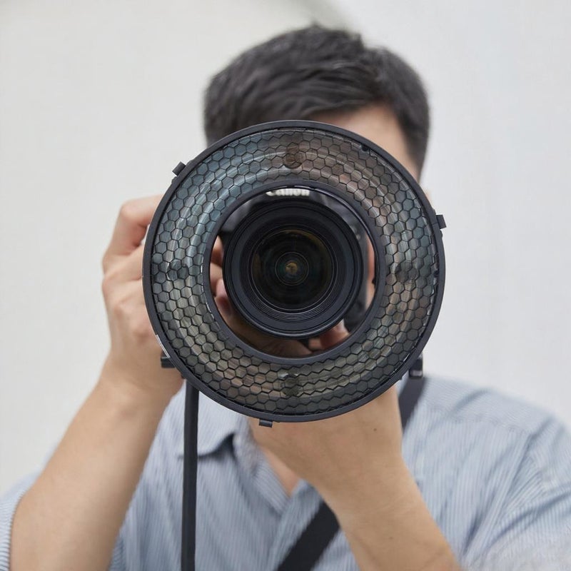 R200-HC30 30° Flash Honeycomb Grid Metal Material for R200 Ring Flash Head Camera Flash Accessory - Image 4