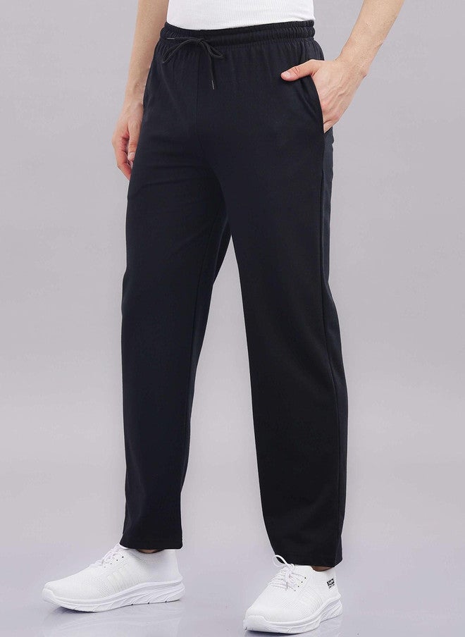 OUTLAWS Men Baggy-Fit Cotton Track Pants in Black | Color Lock Technology | No Shrinkage | Soft & Comfortable Everyday Wear - Image 3