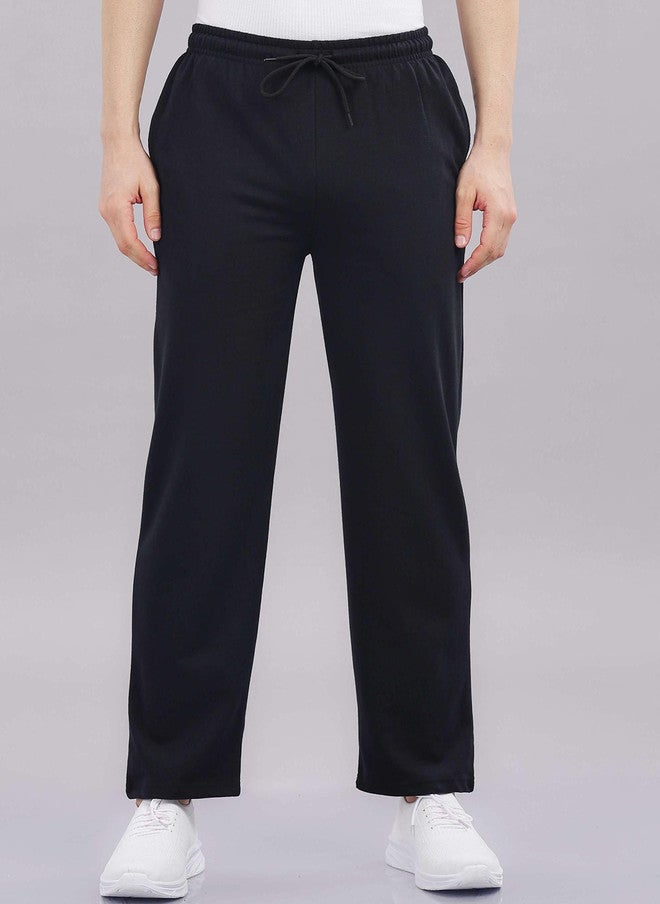OUTLAWS Men Baggy-Fit Cotton Track Pants in Black | Color Lock Technology | No Shrinkage | Soft & Comfortable Everyday Wear - Image 1