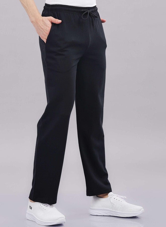 OUTLAWS Men Baggy-Fit Cotton Track Pants in Black | Color Lock Technology | No Shrinkage | Soft & Comfortable Everyday Wear - Image 2