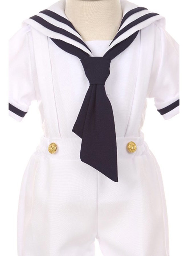 iGirlDress بدلة بحار للأطفال الصغار من 4 قطع 18 شهر باللون الأبيض - Image 3