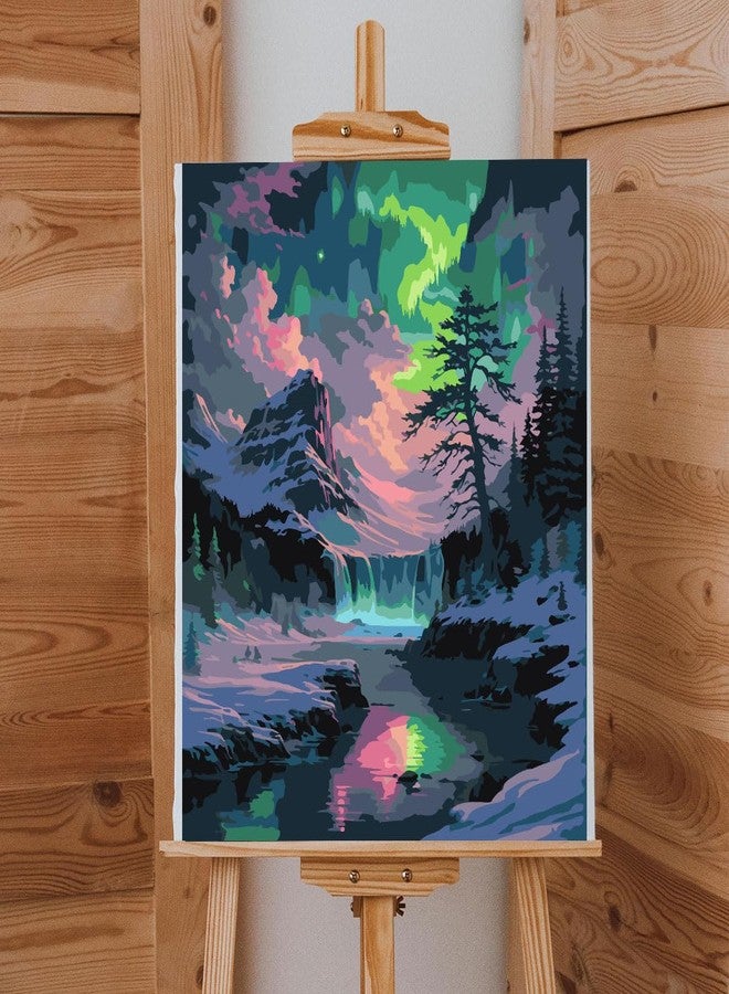 Lovepefe Snow Mountain Paint By Numbers Kit For Adults Beginner Waterfall Adult Paint By Number Kits On Canvas Mountain Oil Painting Kit For Adults' Paint-By-Number Kits For Gift Home Wall Decor 16x20 Inch - Image 3