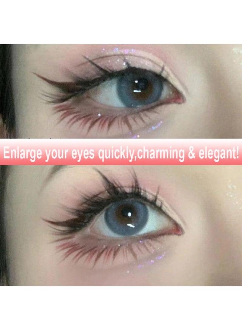 خاجول 5 ازواج رموش صناعية صناعية للاستخدام اليومي بشريط رفيع اسود كوميك مانغا رموش مجنحة طبيعية للتنكر وحفلات الزفاف والعمل بمظهر طبيعي، - Image 5