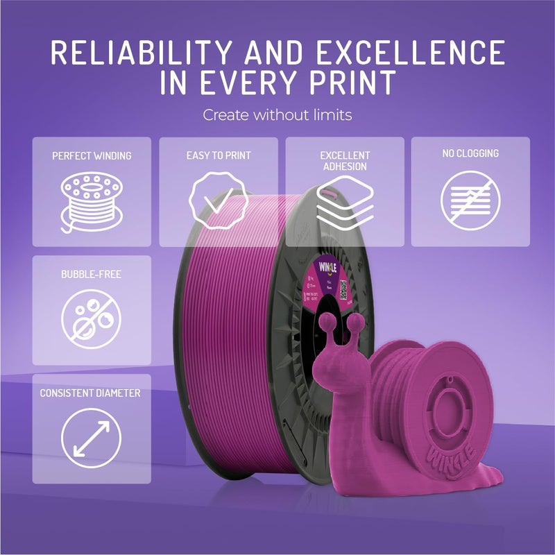 Neat shape WINKLE PLA HD Filament 1.75 mm Mauve, 1 kg Spool, 3D Printer Filament Compatible with FDM Printers, 3D Printing Materials, Dimensional Accuracy +/- 0.05 mm, Biodegradable, Easy to Print Wide usage compatibility - Image 4