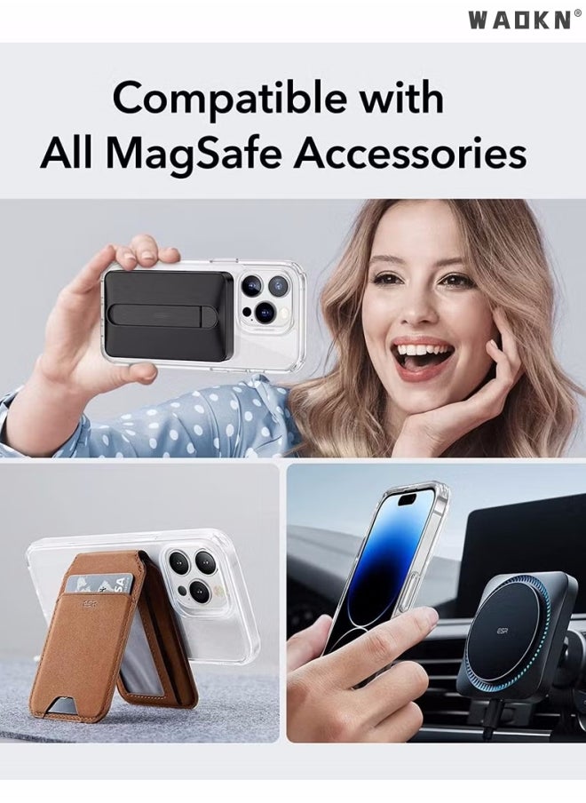 WAOKN - iPhone 14 Pro Magsafe Case 6.1 Inch Slim Thin Magnetic Case, Yellowing-Resistant, Anti-Drop Shock Absorption, Anti-Scratch and Hard Back Crystal Case Cell Phone Cover for iPhone 14 Pro Case Clear - Image 1