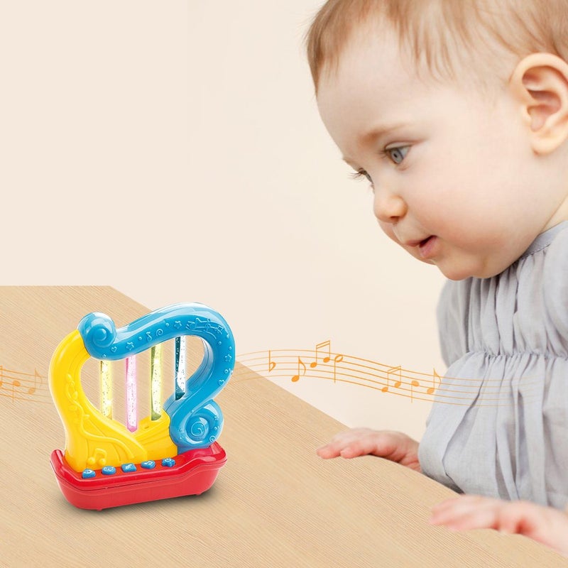 WEofferwhatYOUwant Baby Harp â€“ Interactive Musical Toy for Toddlers with LED Lights, Lullabies & Animal Sounds â€“ Educational String Instrument for Babies 18+ Months â€“ BPA-Free â€“ Batteries Included - Image 4