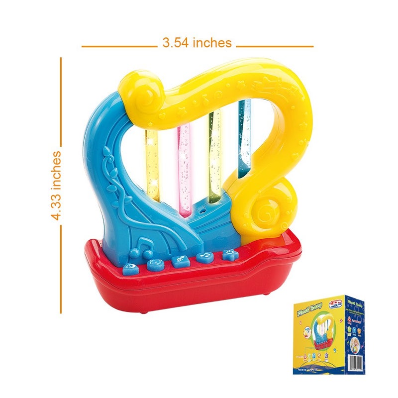 WEofferwhatYOUwant Baby Harp â€“ Interactive Musical Toy for Toddlers with LED Lights, Lullabies & Animal Sounds â€“ Educational String Instrument for Babies 18+ Months â€“ BPA-Free â€“ Batteries Included - Image 2