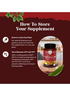 Natures Craft Wild Icelandic Cod Liver Oil, Omega-3,  EPA & DHA, 100 Softgels  - Image 4