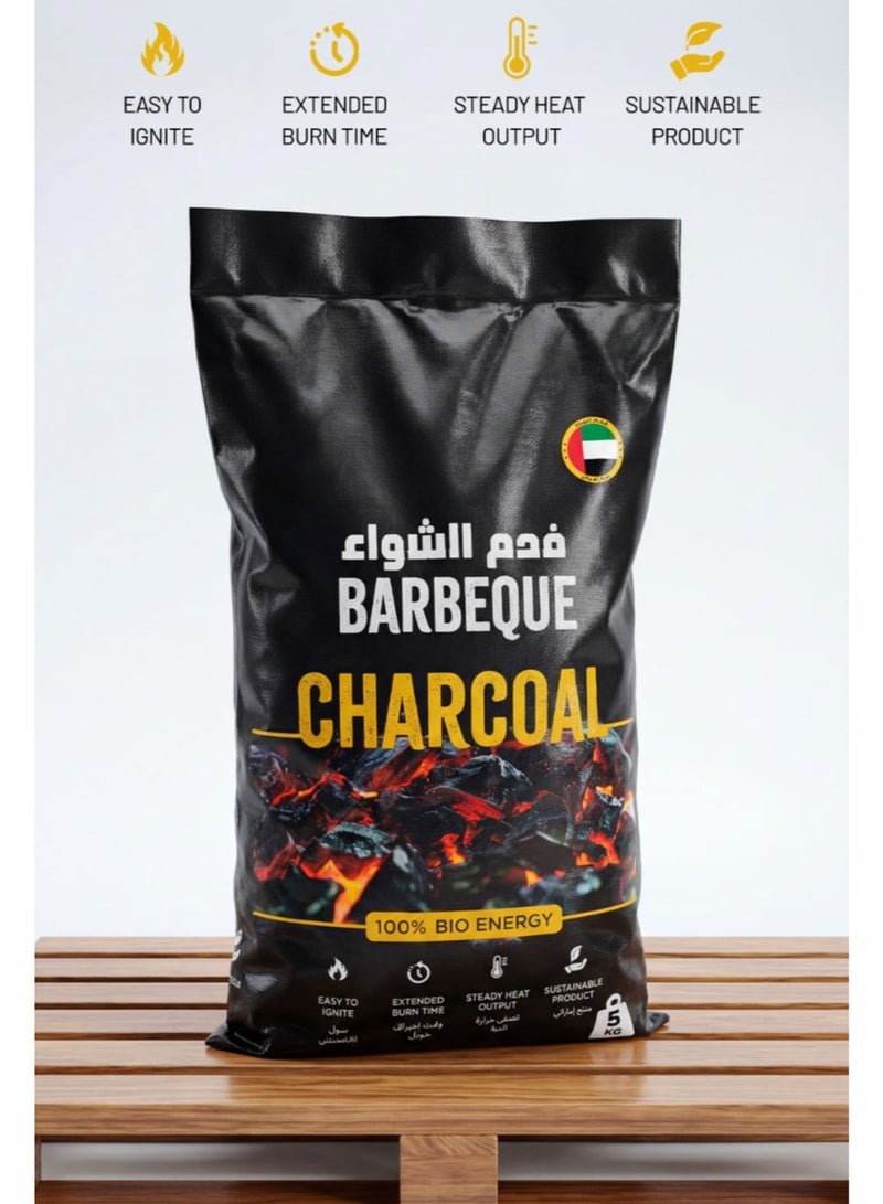 Almasa 5kg Pure Fire Natural Hardwood BBQ Charcoal for restaurant-grade Fuel for Camping Grilling - Image 1