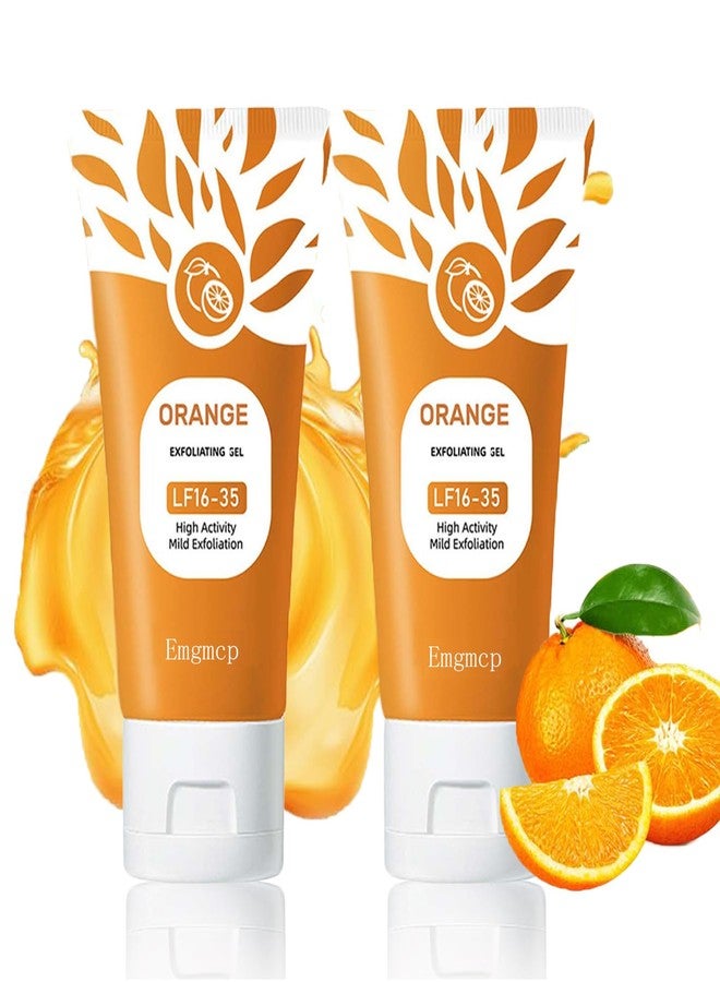 Emgmcp Orange Enzymes Exfoliating Gel for Face and Body, Deep Pore Cleansing & Tightening, Improve Blackhead, Moisturizing Scrub to Smooth Skin, Gentle for All Skin Types (2pc, 50ml) - Image 1