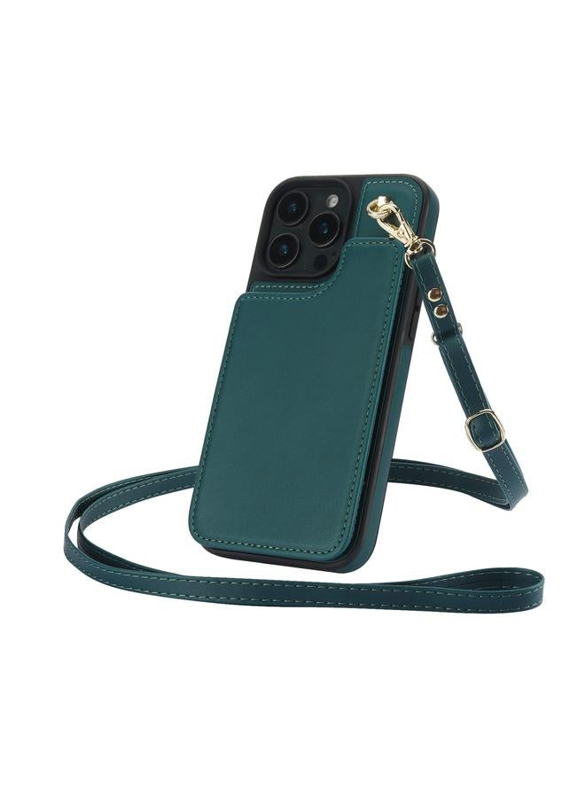 اس-توب جراب هاتف iPhone 16 Pro Max Crossbody بمشبك مزدوج ومحفظة من الجلد - Image 3