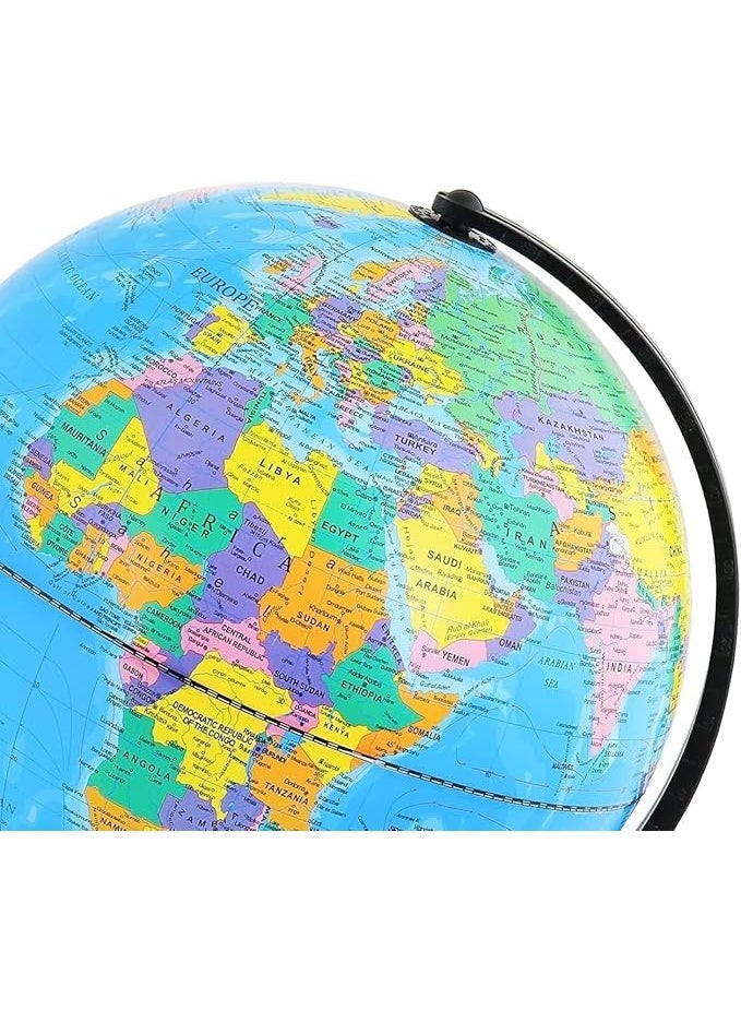 Terabyte World Globe Political Map Globe - English Map - Educational|Geographic|Modern Desktop Decoration - Stainless Steel Arc And plastic Base - School, Home,Office, 18.2cm - Image 2