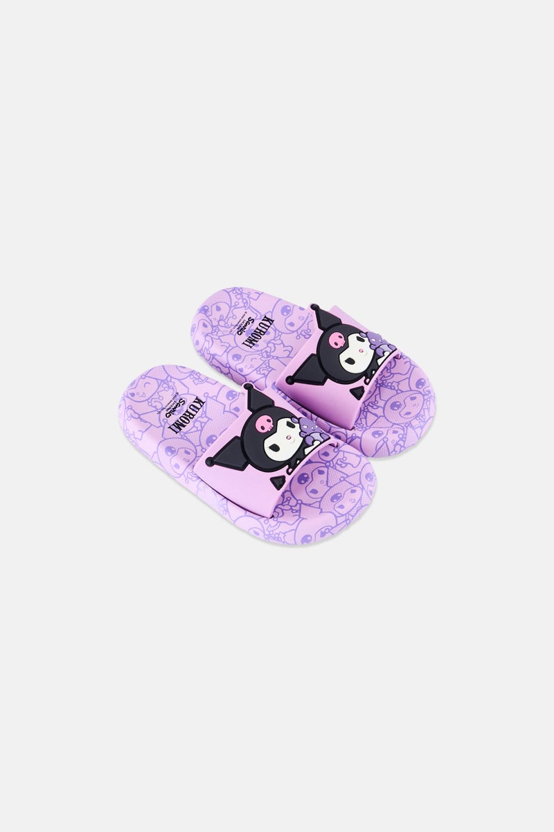 Sanrio Kuromi Toddlers Girl Stitch Slip On Slides, Multicolor - Image 4
