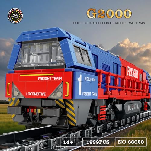 Reobrix Train Building Sets with BaseG2000 Freight TrainLocomotive City Truck Model Kit 66021Model for Adult Car LoversGift Ideas for Girls Boys Home Dcor1980 PCS - Image 5