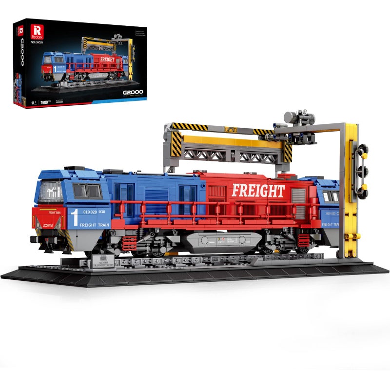 Reobrix Train Building Sets with BaseG2000 Freight TrainLocomotive City Truck Model Kit 66021Model for Adult Car LoversGift Ideas for Girls Boys Home Dcor1980 PCS - Image 3