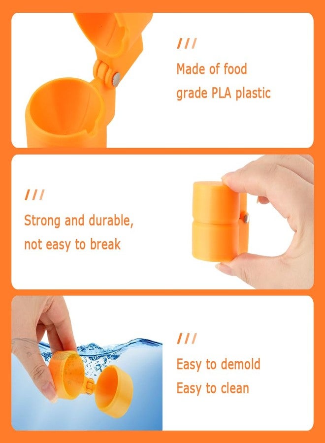 Jeyntanc 2 Pack Round Cake Pop Mold Shapes Press Set, 3D Printed Sphere Circle Cake Pop Cutter and Pusher, Baking Molds Accessories Supplies for Home Baking, Birthday Parties,Wedding Desserts(COLOR:Orange) - Image 3