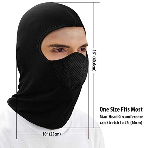 Vocado Full Face Mask, Ski and Neck Warmer for Motorcycle and Cycling (Black) - Image 4