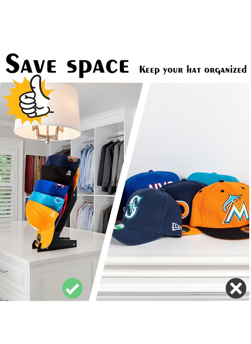 SYOSI - Hat Racks for Baseball Caps, Wall Mount or Stand Up, Holds Up to 10 Caps, Acrylic Hat Display and Storage for Bedroom, Closet, Dresser, Entrance, 2PCS - Image 1
