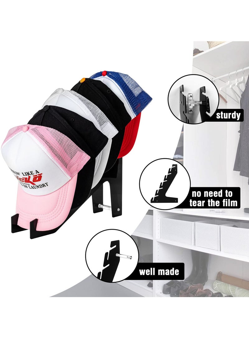 SYOSI - Hat Racks for Baseball Caps, Wall Mount or Stand Up, Holds Up to 10 Caps, Acrylic Hat Display and Storage for Bedroom, Closet, Dresser, Entrance, 2PCS - Image 1