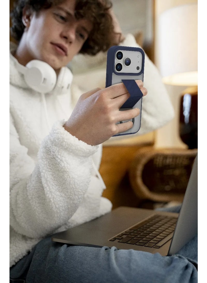 ليفيلو جراب ماج سيف مورفيكس كلارا جريب لهاتف آيفون 17 برو ماكس مع مصد مقاوم للصدمات ومغناطيس قوي/ غطاء خلفي مع حامل حلقي متعدد الاستخدامات - أزرق داكن - Image 2