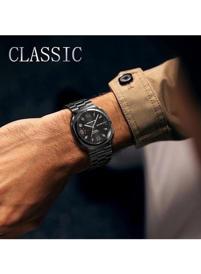 TIGER Stainless Steel Band Compatible with Samsung Galaxy Watch Ultra 47mm, No Gap Solid Metal Business Replacement Wristband Galaxy Watch Ultra Strap (2024) for Men & Women – Stylish, Durable, Adjustable Watch Band for Professional & Casual Wear - Image 2