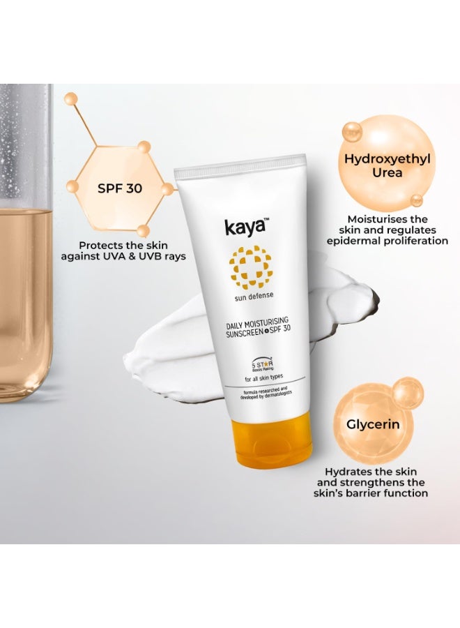 كايا واقي الشمس المرطب اليومي SPF 30 PA++ SPF 30 | الجلسرين، هيدروكسي إيثيل يوريا | مطور من قبل أطباء الجلدية | خبرة 22 عامًا | كريم مرطب، غير لزج، لجميع أنواع البشرة | 50 مل - Image 3