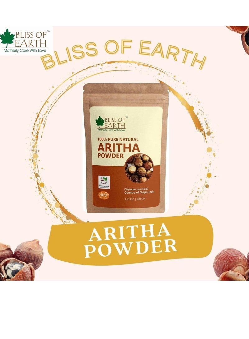 Bliss of Earth 100% Pure Reetha Powder 453GM Aritha Powder |Natural & Chemically Free Hair Cleanser Gorgeous & Silky Hair - Image 2