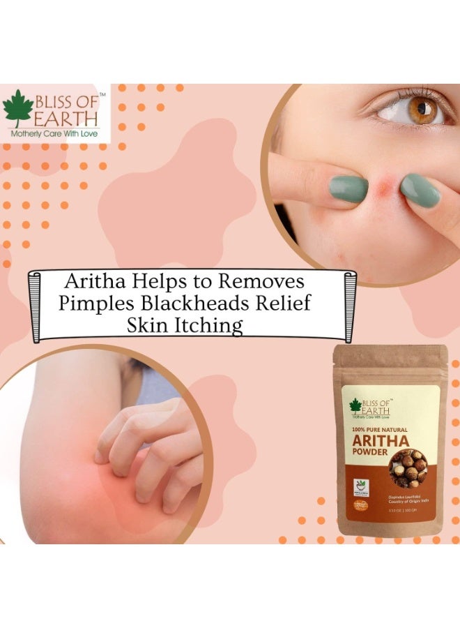 Bliss of Earth 100% Pure Reetha Powder 453GM Aritha Powder |Natural & Chemically Free Hair Cleanser Gorgeous & Silky Hair - Image 3