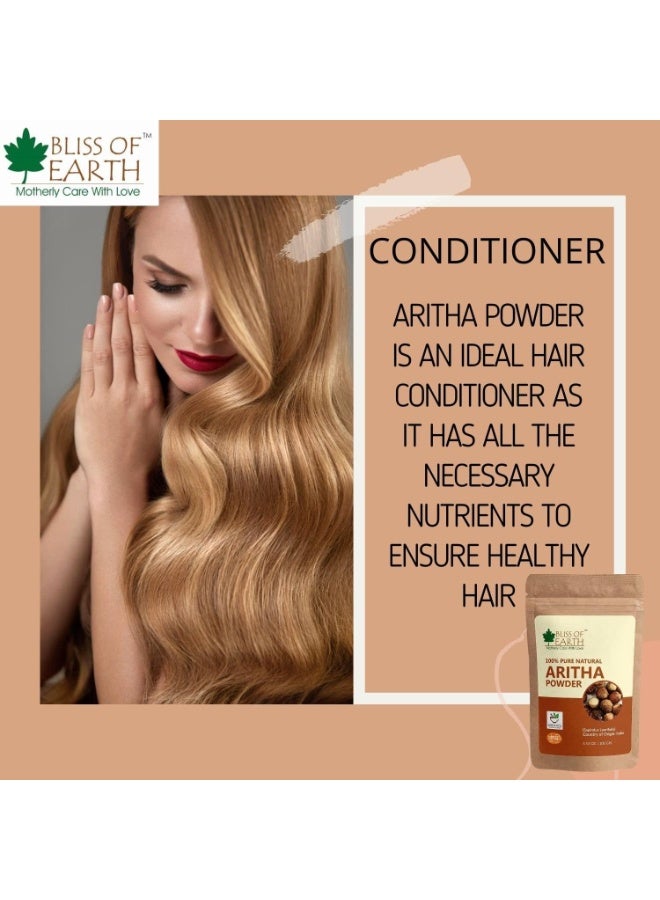 Bliss of Earth 100% Pure Reetha Powder 453GM Aritha Powder |Natural & Chemically Free Hair Cleanser Gorgeous & Silky Hair - Image 4