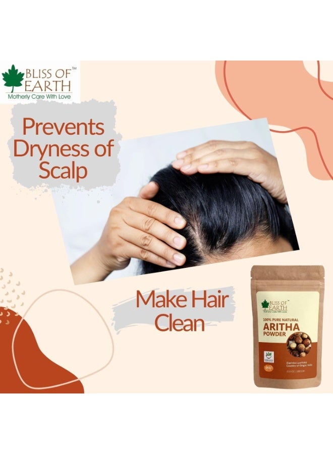 Bliss of Earth 100% Pure Reetha Powder 453GM Aritha Powder |Natural & Chemically Free Hair Cleanser Gorgeous & Silky Hair - Image 5