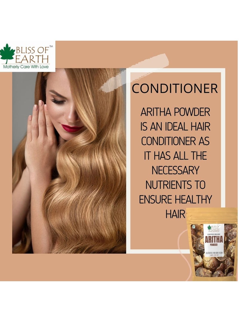 BLISS OF EARTH Bliss of Earth 100% Pure Reetha Powder 453GM Aritha Powder |Natural & Chemically Free Hair Cleanser Gorgeous & Silky Hair  - Image 4