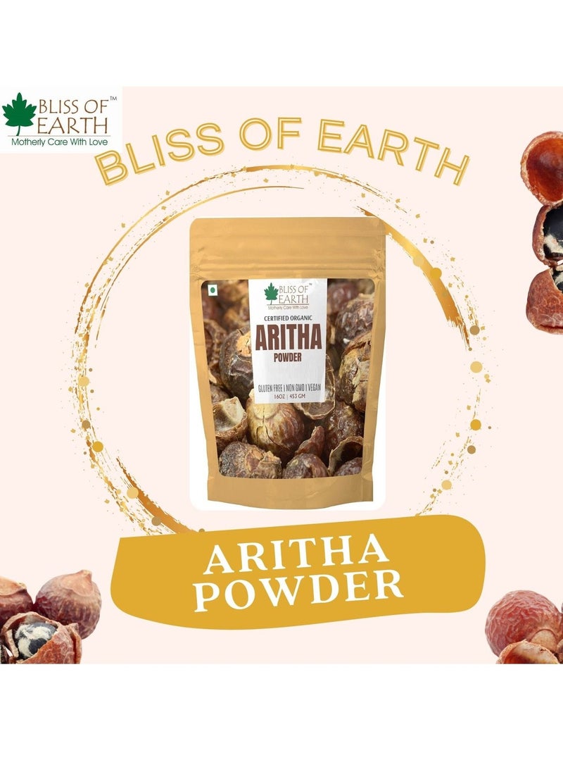 BLISS OF EARTH Bliss of Earth 100% Pure Reetha Powder 453GM Aritha Powder |Natural & Chemically Free Hair Cleanser Gorgeous & Silky Hair  - Image 2