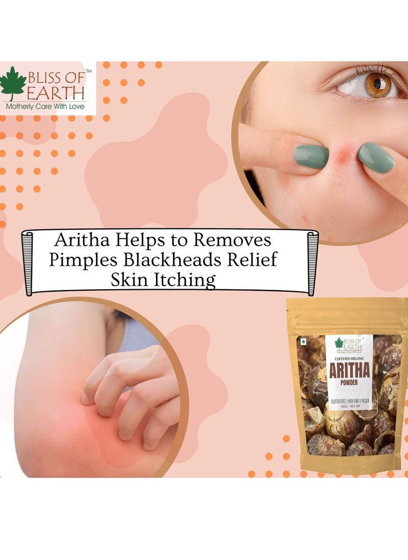 BLISS OF EARTH Bliss of Earth 100% Pure Reetha Powder 453GM Aritha Powder |Natural & Chemically Free Hair Cleanser Gorgeous & Silky Hair  - Image 5