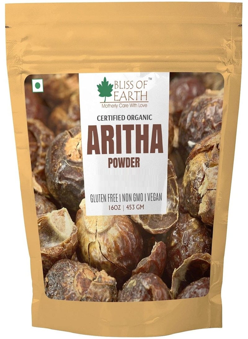 BLISS OF EARTH Bliss of Earth 100% Pure Reetha Powder 453GM Aritha Powder |Natural & Chemically Free Hair Cleanser Gorgeous & Silky Hair  - Image 1