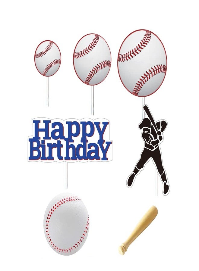 DiDida Baseball Hat Cake Topper with Hat Happy Birthday Sign for Baseball Sport Party - Image 2