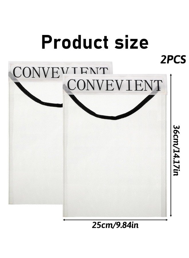2 Pcs Sticky Wall Mount Mesh Plastic Bag Holder Net Bag Dispenser for Plastic Bags Grocery Bags Storage for Home and Kitchen - Image 2