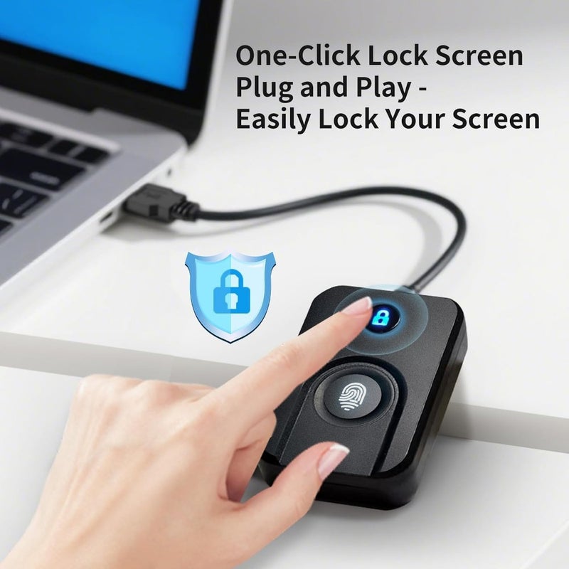USB Fingerprint Reader for Windows 10/11 Windows Hello Compatible One-Click Lock Screen Auto Driver Setup 5 ft Cable Password-Free Fast Login Biometric Security Device - Image 4