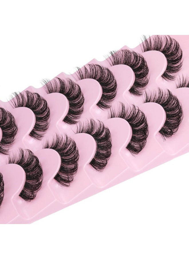 Goddvenus - Lashes Natural Look False Eyelashes D Curl 16Mm Lashes 3D Wispy Faux Mink Eyelashes With Clear Band Fake Eye Lashes 7 Pairs By Goddvenus - Image 1