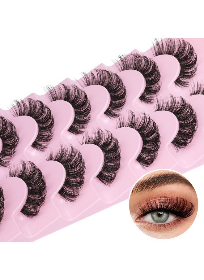 Goddvenus - Lashes Natural Look False Eyelashes D Curl 16Mm Lashes 3D Wispy Faux Mink Eyelashes With Clear Band Fake Eye Lashes 7 Pairs By Goddvenus - Image 1