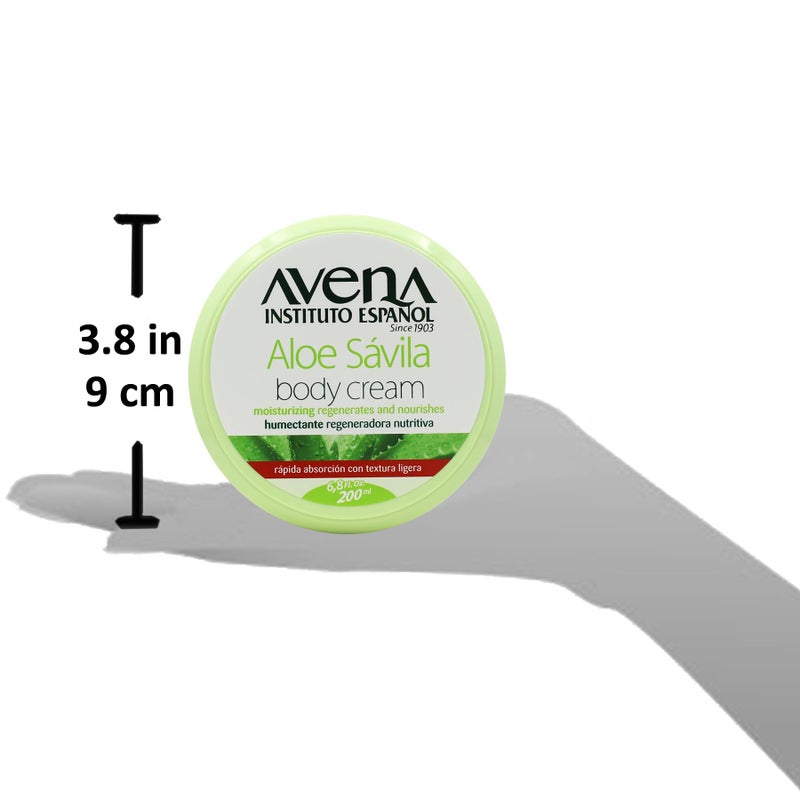 Avena Instituto Espanol Aloe Savila Body Cream, Moisturizing, Regenerates and Nourishes, 2-pack Of 6.7 FL Oz each, 2 Jars - Image 4