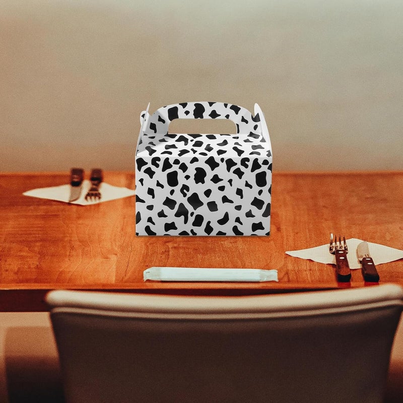 KALLORY 24pcs Cow Pattern Candy Boxes Handheld Party Chocolate and Biscuit Packaging Decorative Paper Boxes for Birthday and Holiday Wrapping - Image 5