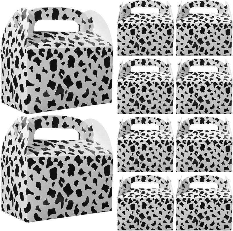 KALLORY 24pcs Cow Pattern Candy Boxes Handheld Party Chocolate and Biscuit Packaging Decorative Paper Boxes for Birthday and Holiday Wrapping - Image 1