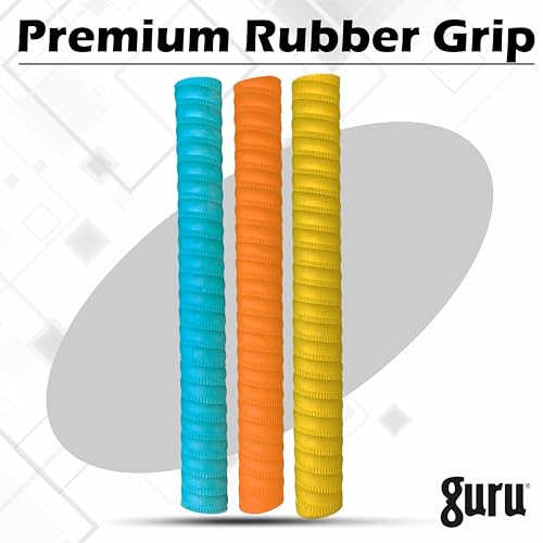 Guru Premium Coil Cricket Bat Grips, 6 Pieces Set of Rubber Grips for Bat (Multicolor) - Image 3