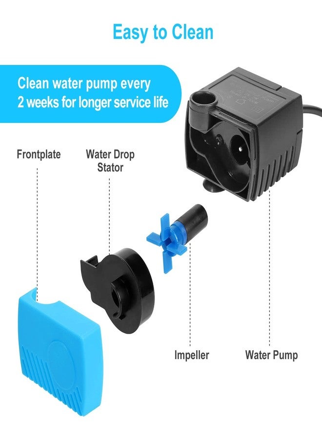 SanKlev SP-400LV Cat Water Fountain Pump,USB Replacement Pump for Pet Drinking Fountains Compatible with Ceramic, Butterfly,Seaside and Multi-Tier Pet Fountains(No AC Adapter) - Image 3