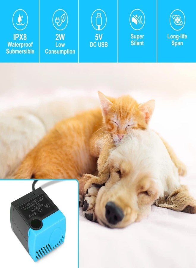 SanKlev SP-400LV Cat Water Fountain Pump,USB Replacement Pump for Pet Drinking Fountains Compatible with Ceramic, Butterfly,Seaside and Multi-Tier Pet Fountains(No AC Adapter) - Image 5