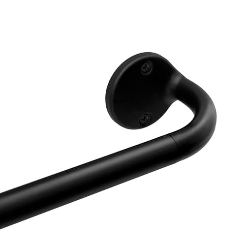 ztlab Blackout Wrap Around Curtain Rod 120-150, 3/4" Curtain Rods for Windows Adjustable, Heavy Duty Telescoping Drapery Rods for Bedroom, Living Room, Kitchken, Black - Image 1